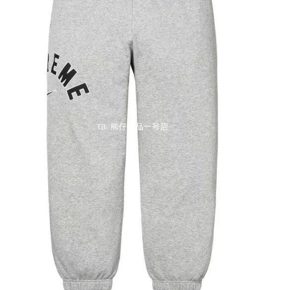 embroidered with black co gray S XL pants plush Sweatpants logo M Arc L sports 0804